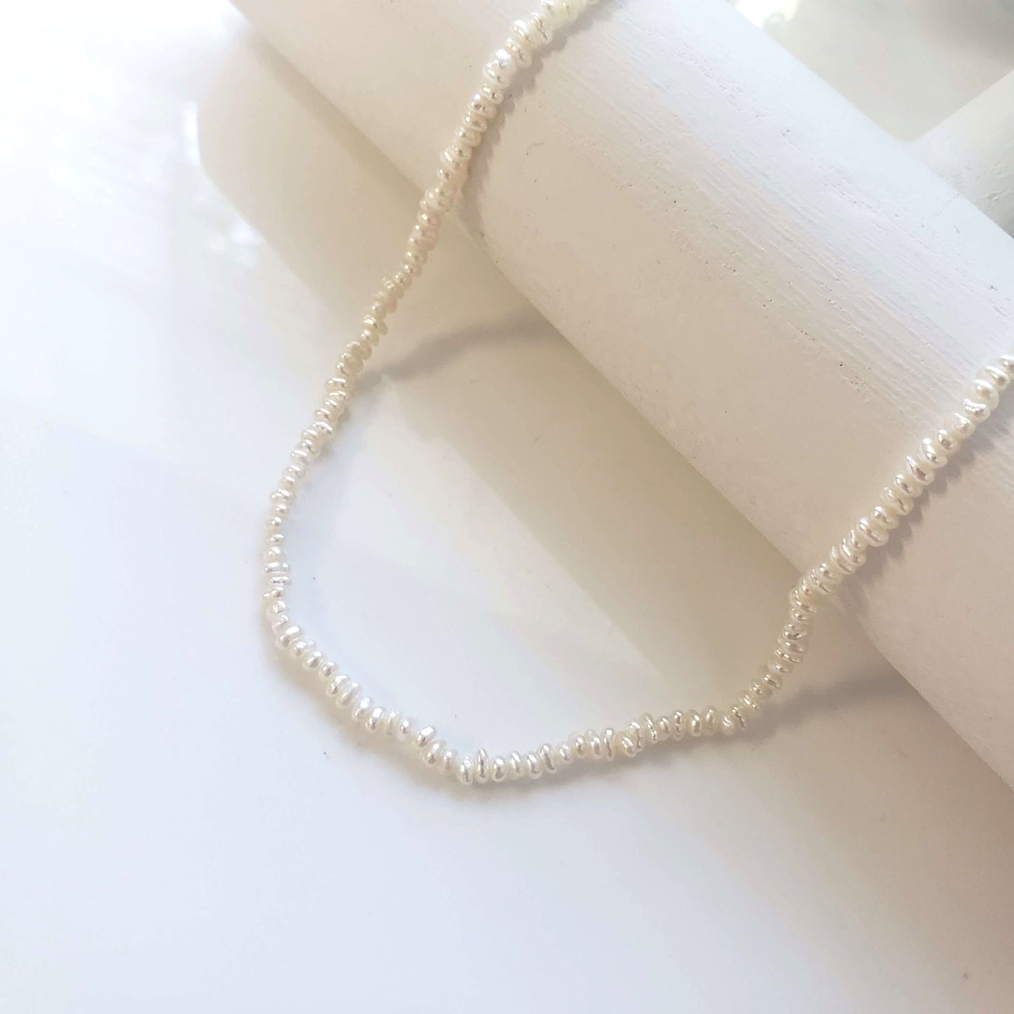 Freshwater Pearl Necklace Tiny Shell Choker Gift for Her