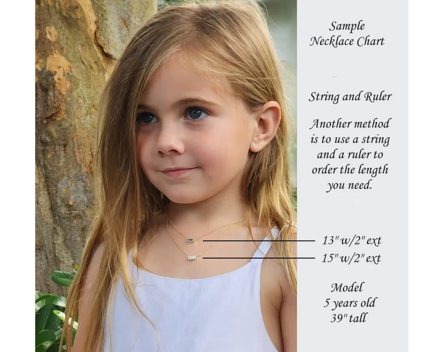 Kids Baguette Birthtone Necklace
