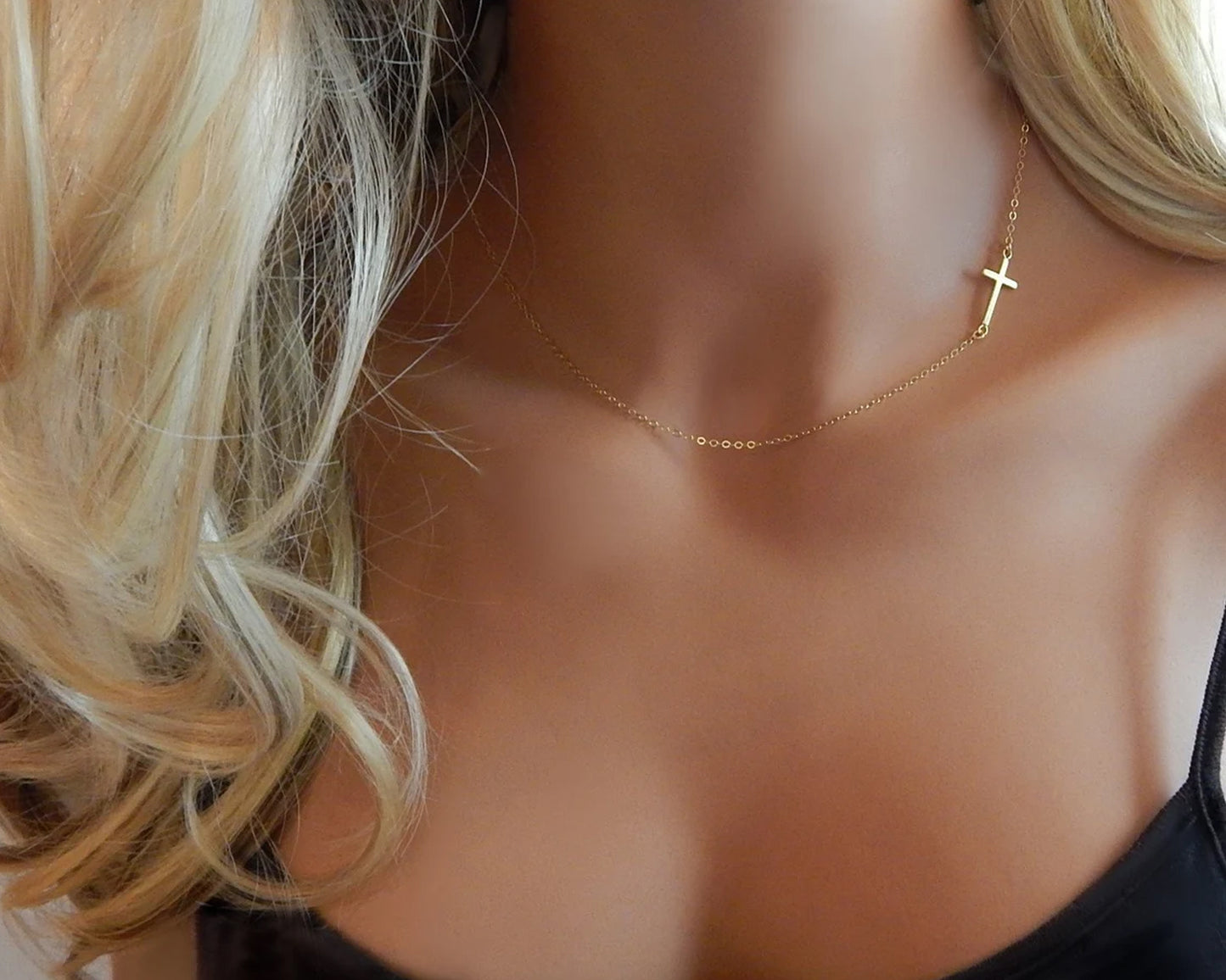 Sideway Cross Necklace