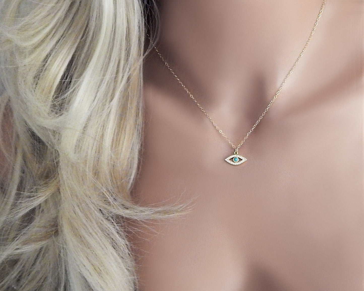 Turquoise Evil Eye Necklace for Women