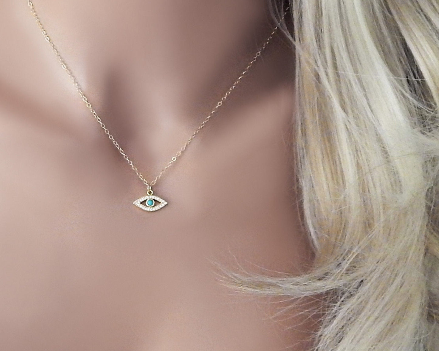 Turquoise Evil Eye Necklace for Women