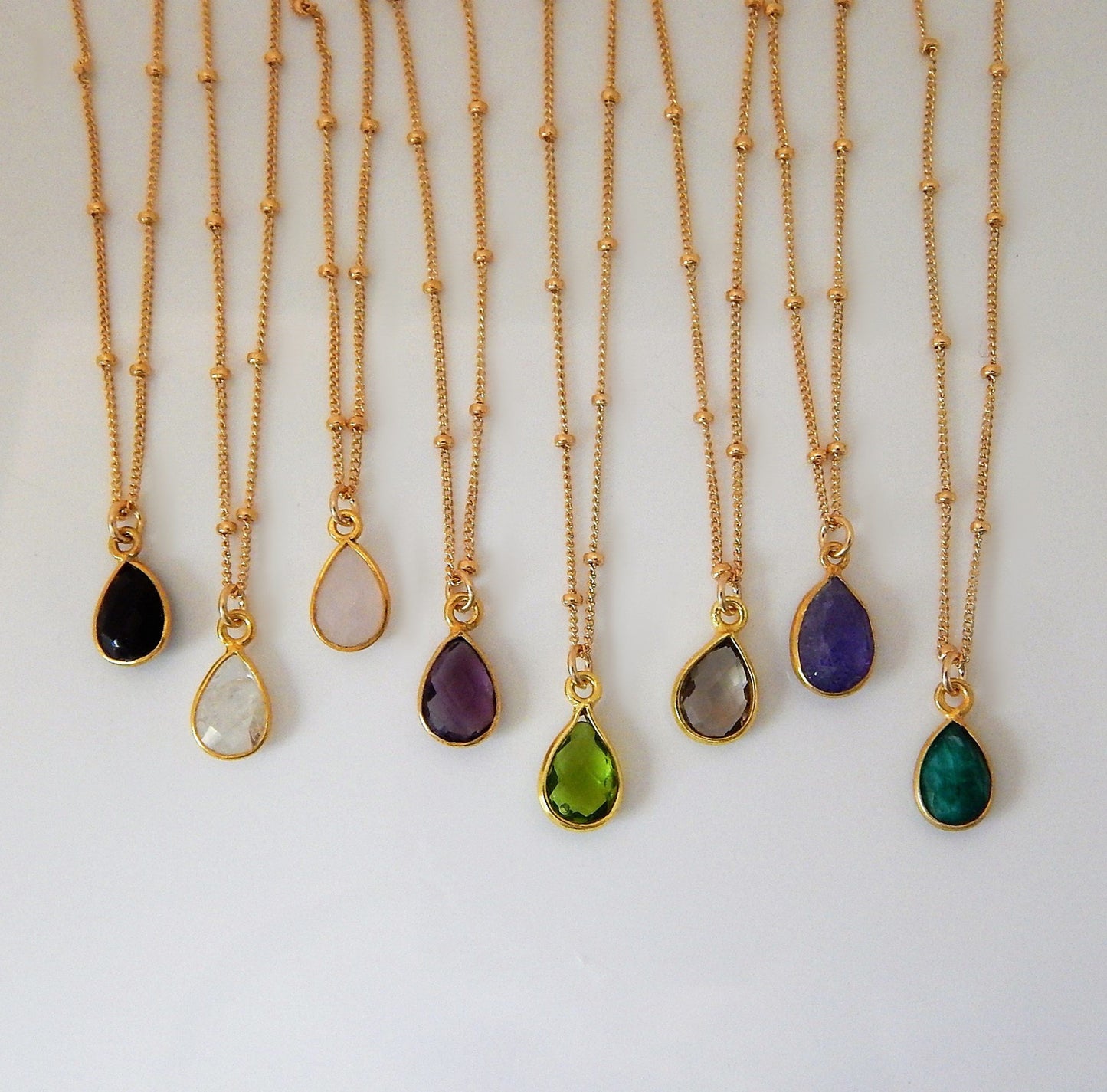 Teardrop Gemstone Necklace