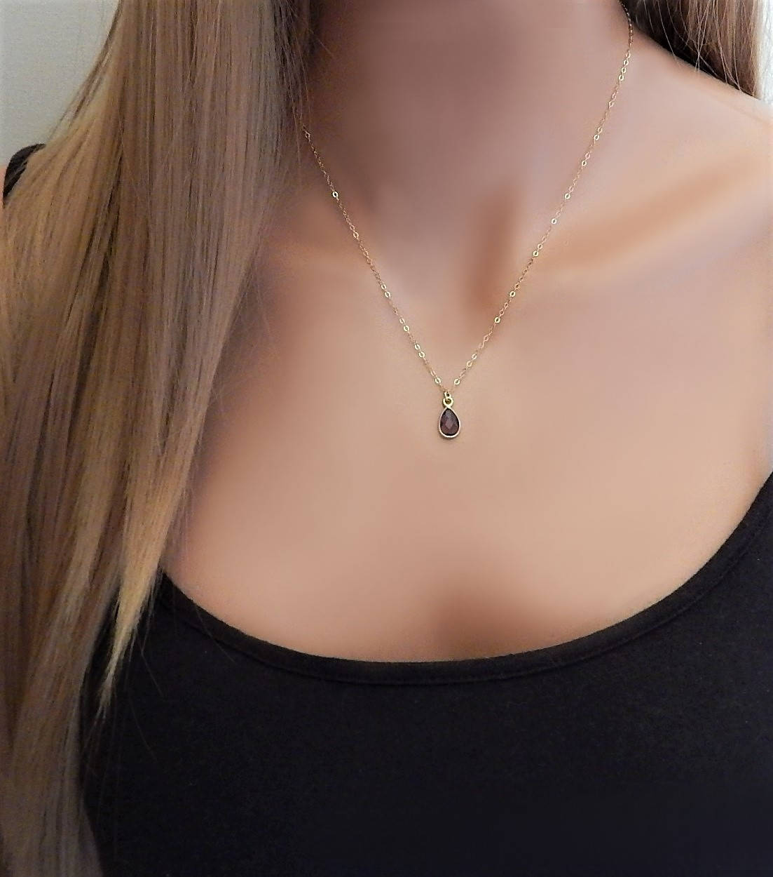 Teardrop Gemstone Necklace