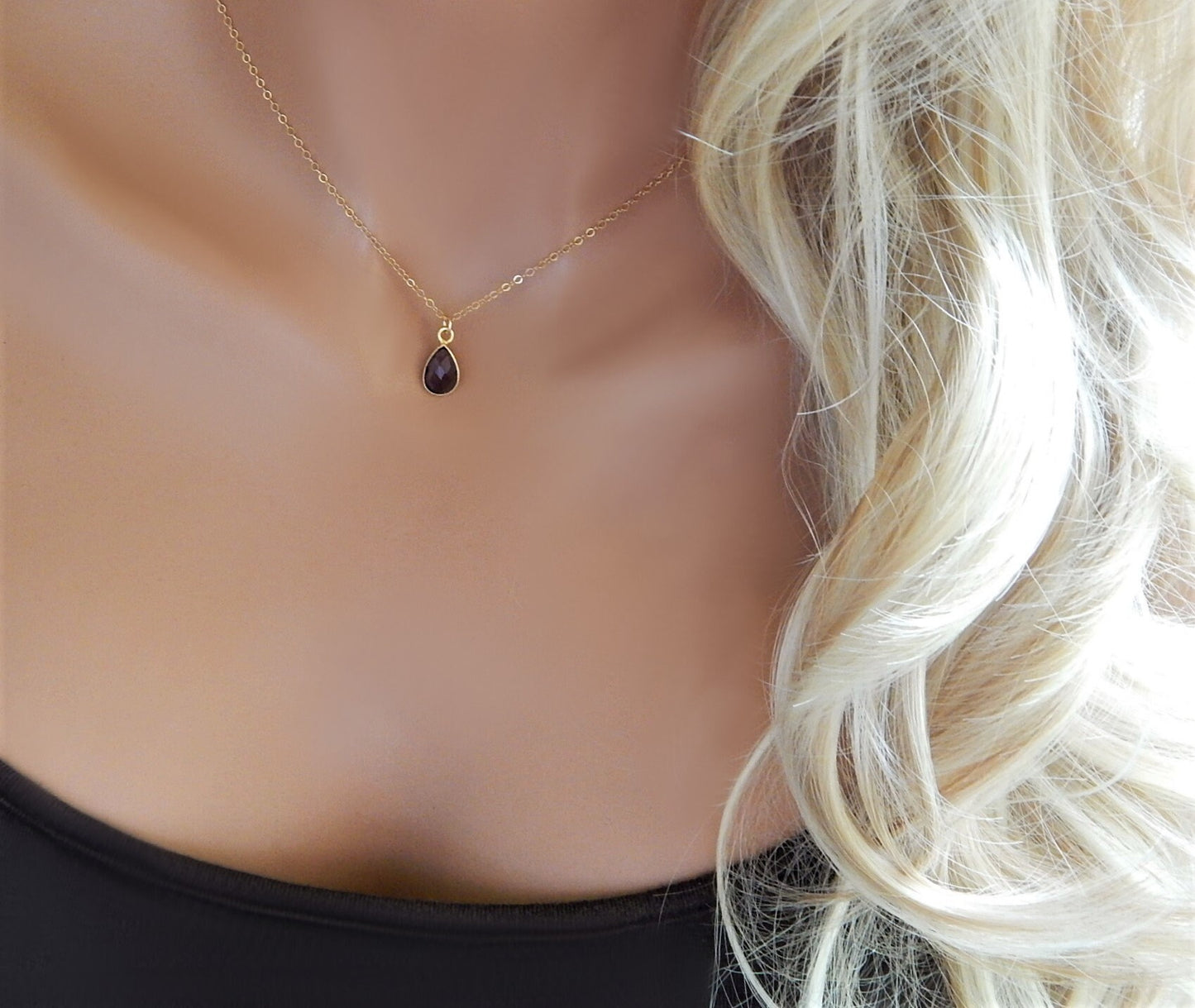 Teardrop Gemstone Necklace