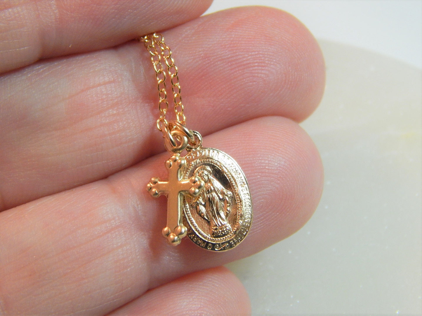 Virgin Mary Cross Necklace