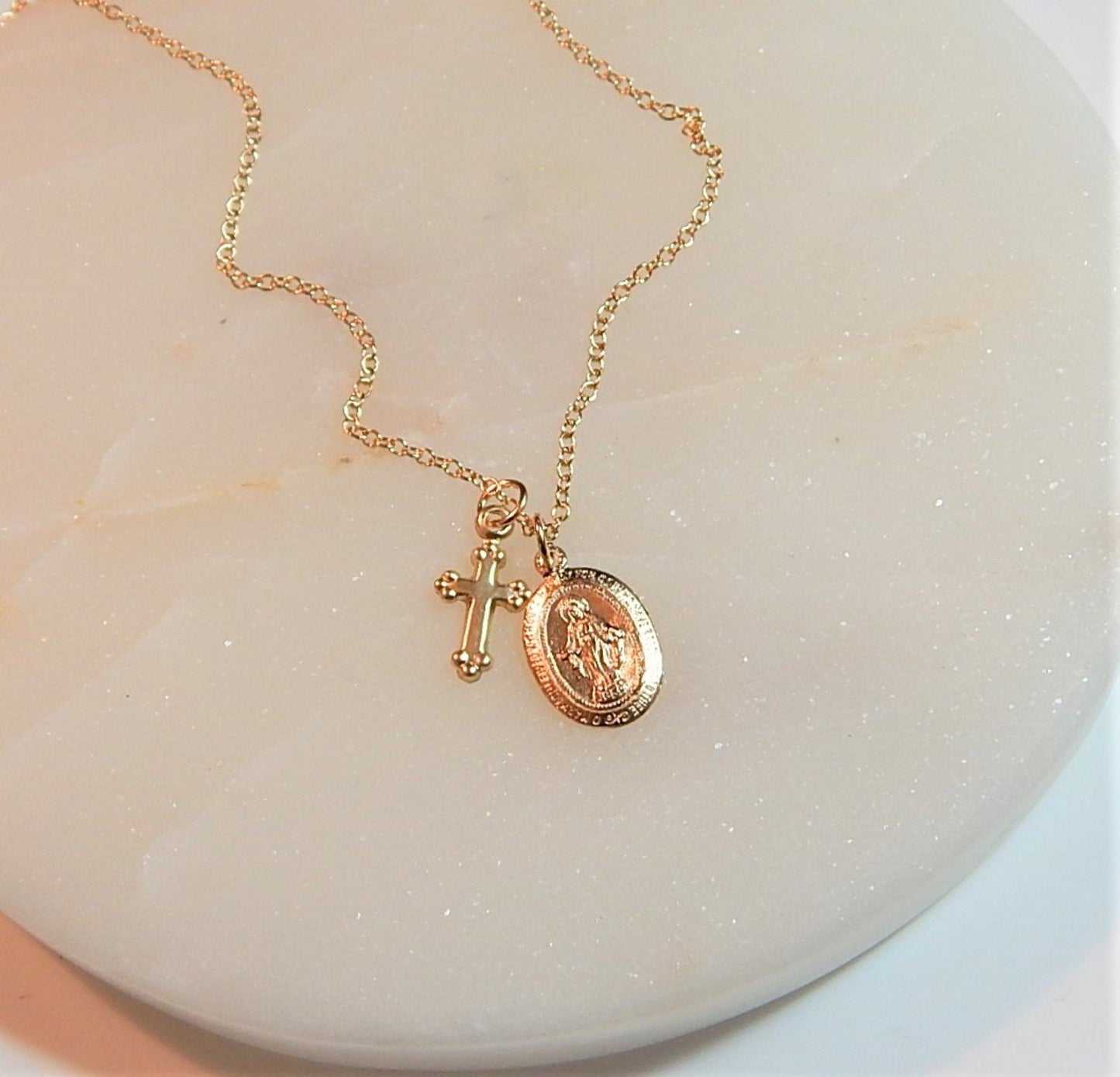 Virgin Mary Cross Necklace