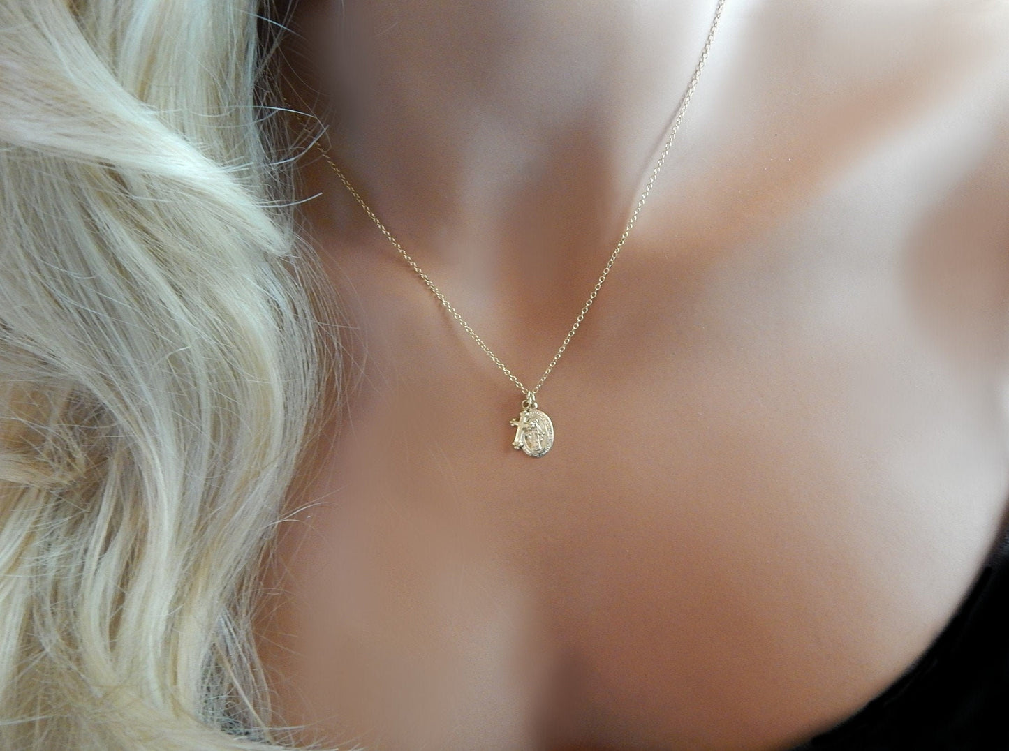Virgin Mary Cross Necklace