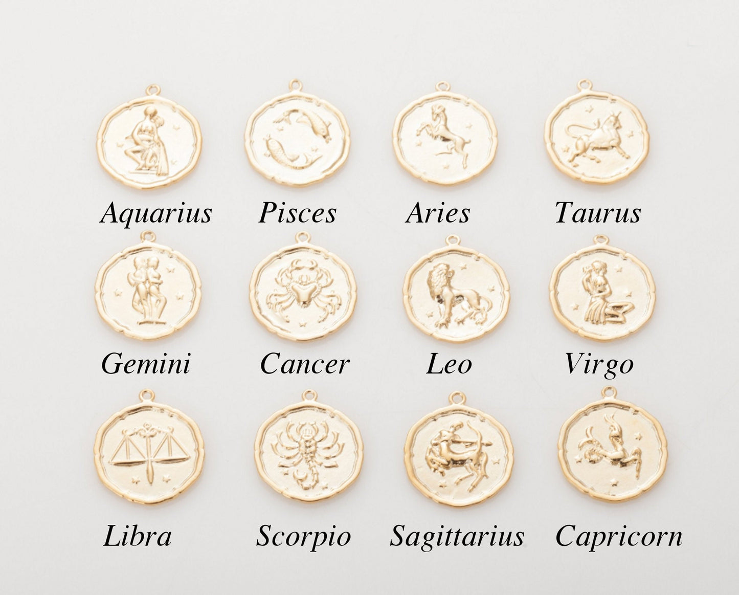 Zodiac Birthday Gifts Coin Necklace for Women Celestial Medallion Horoscope Gift for Her