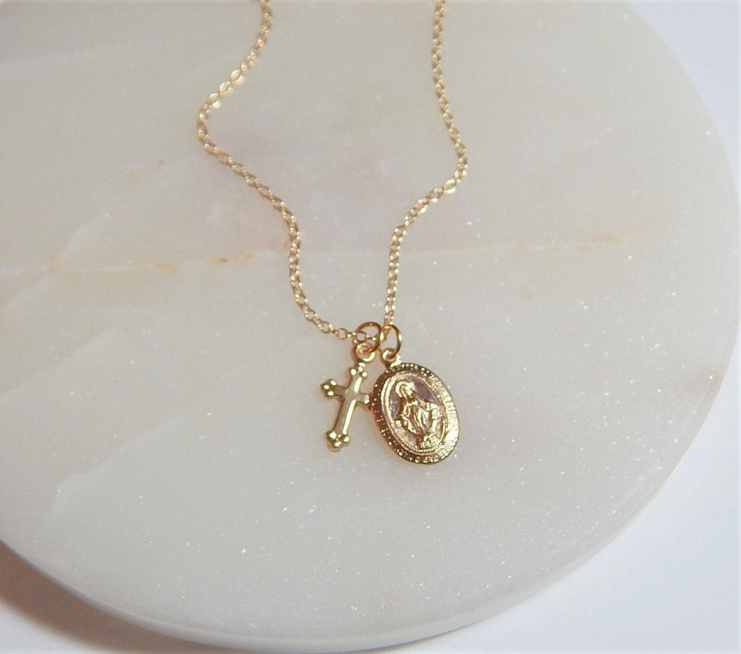 Virgin Mary Cross Necklace