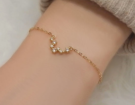 Zodiac Astrology Bracelet, Celestial Constellation Bracelet, Dainty Birth Date Charm Bracelet, Birthday Gift for Her, Gold Bracelet