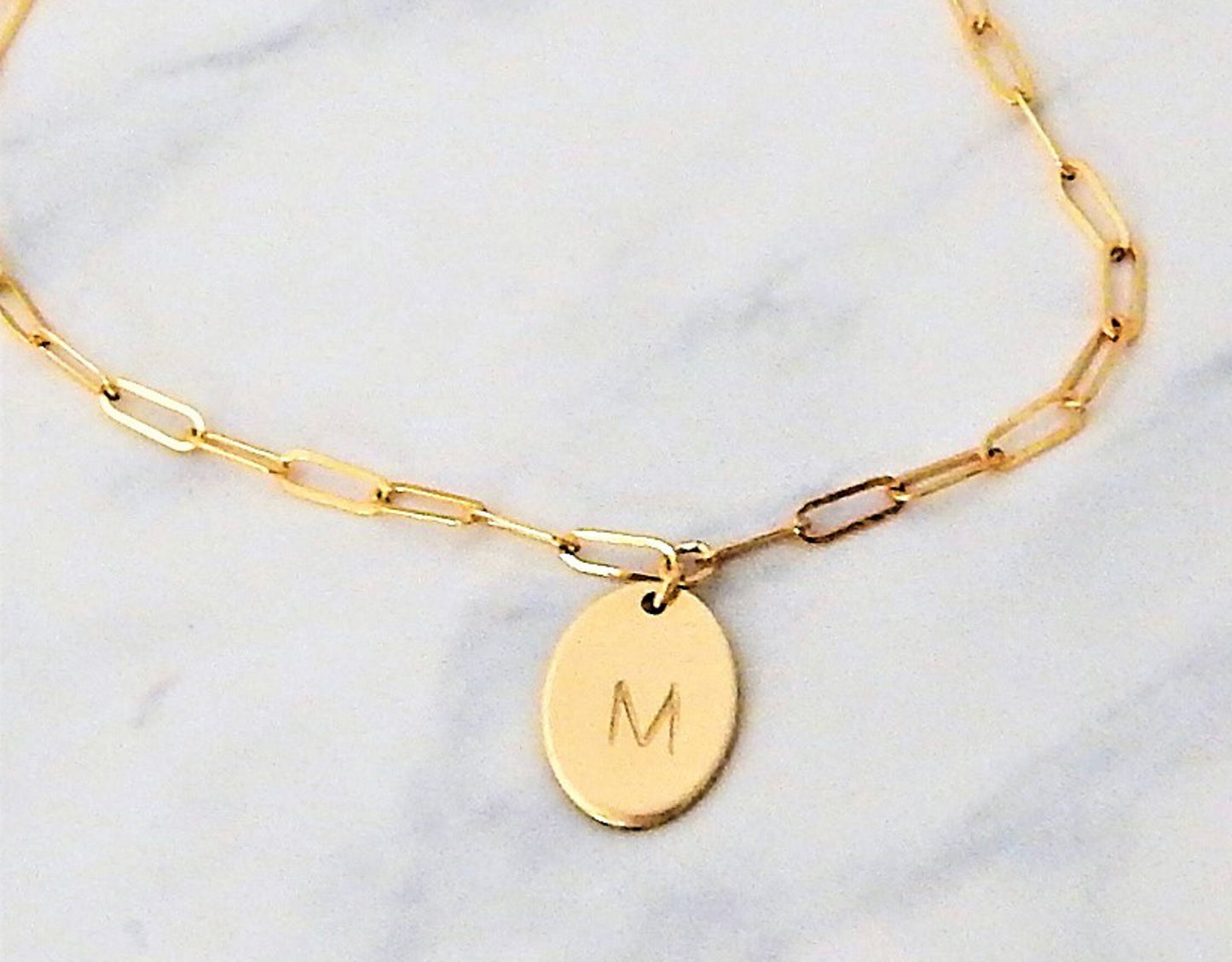 Oval Initial Necklace