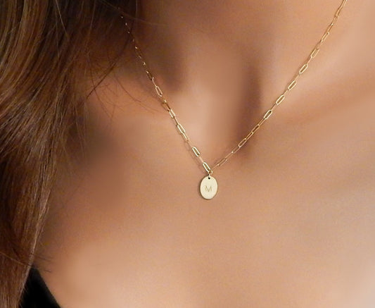 Oval Initial Necklace