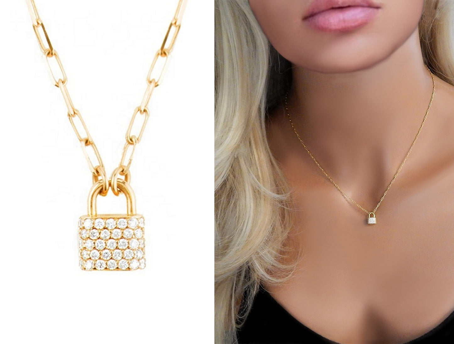 Tiny Padlock Charm Necklace