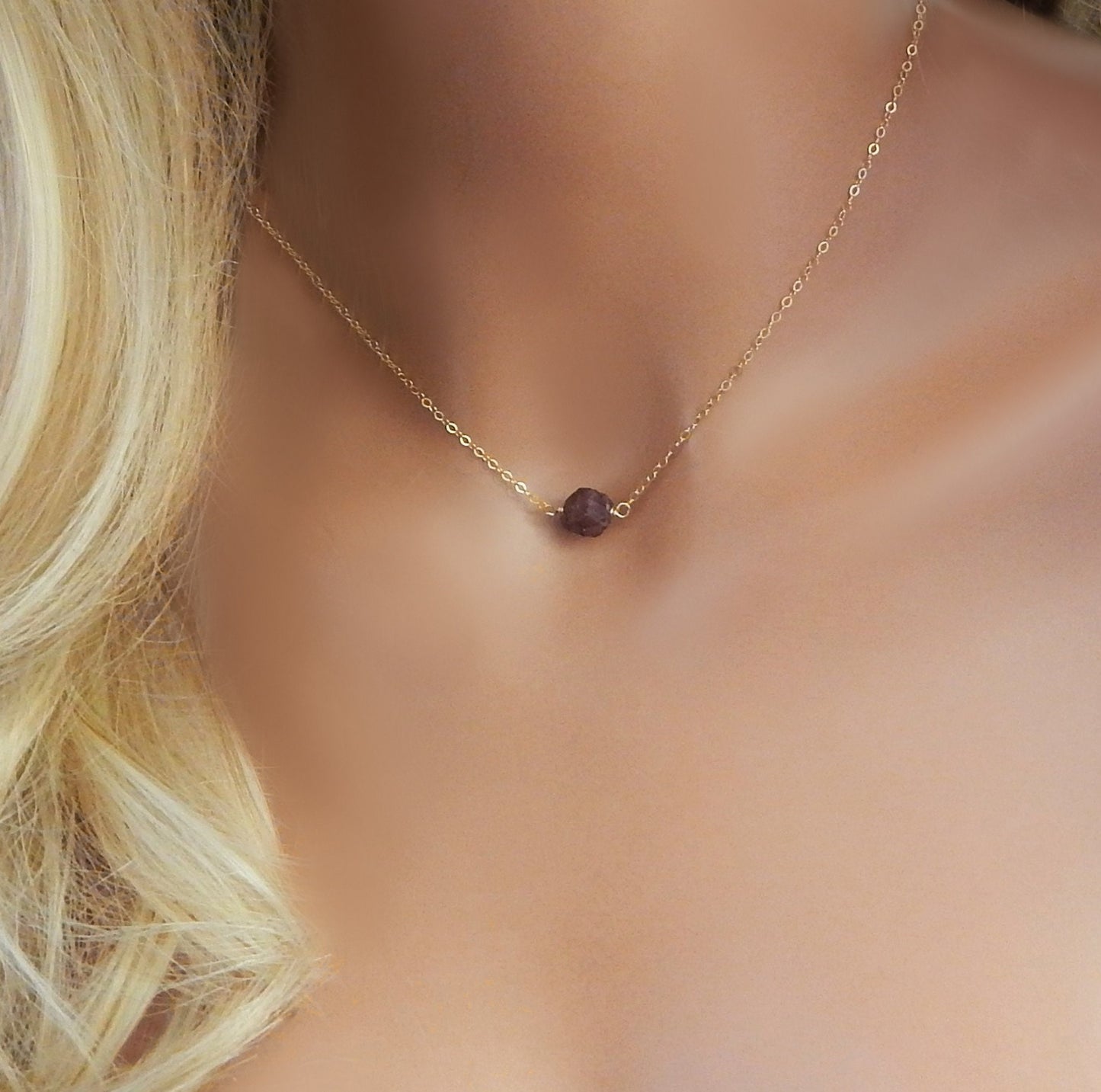 Raw Garnet Necklace