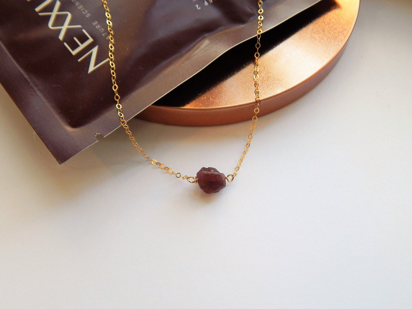 Raw Garnet Necklace