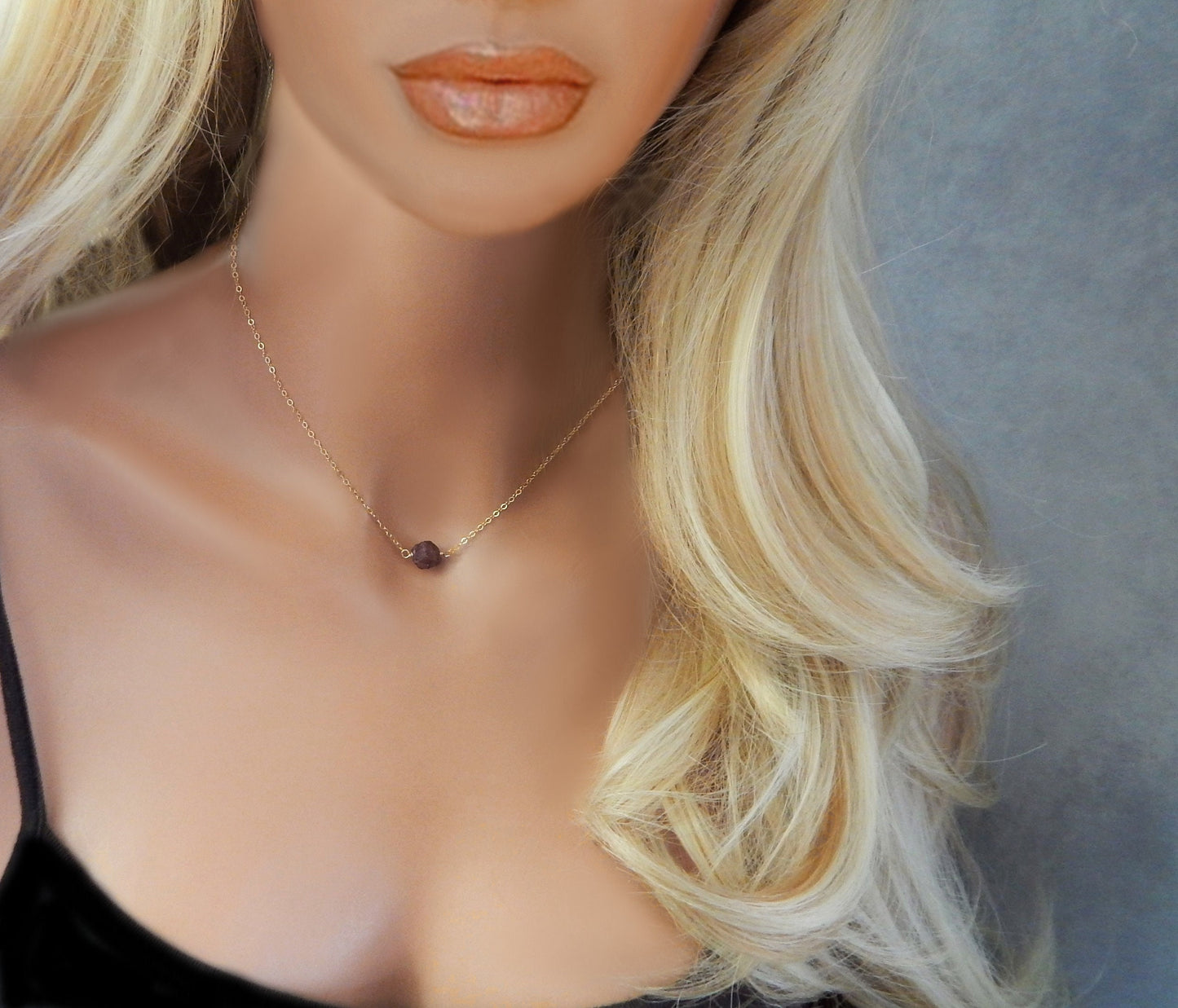 Raw Garnet Necklace