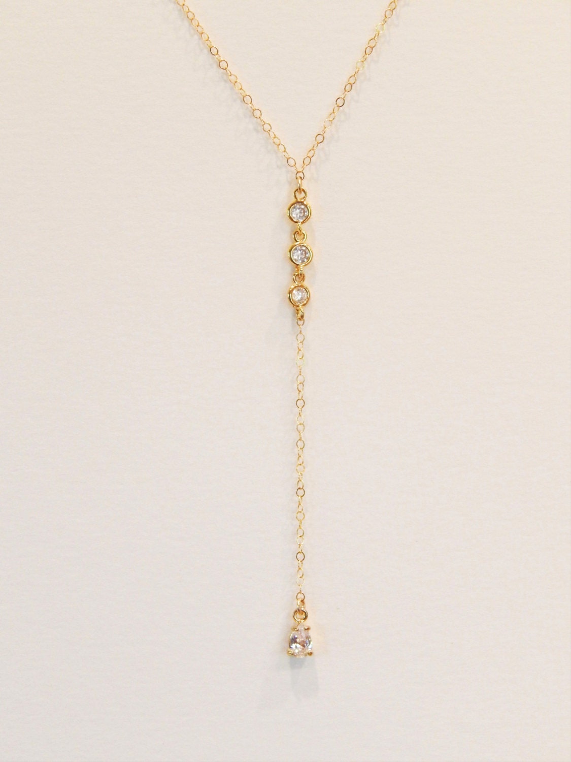Teardrop Lariat Necklace
