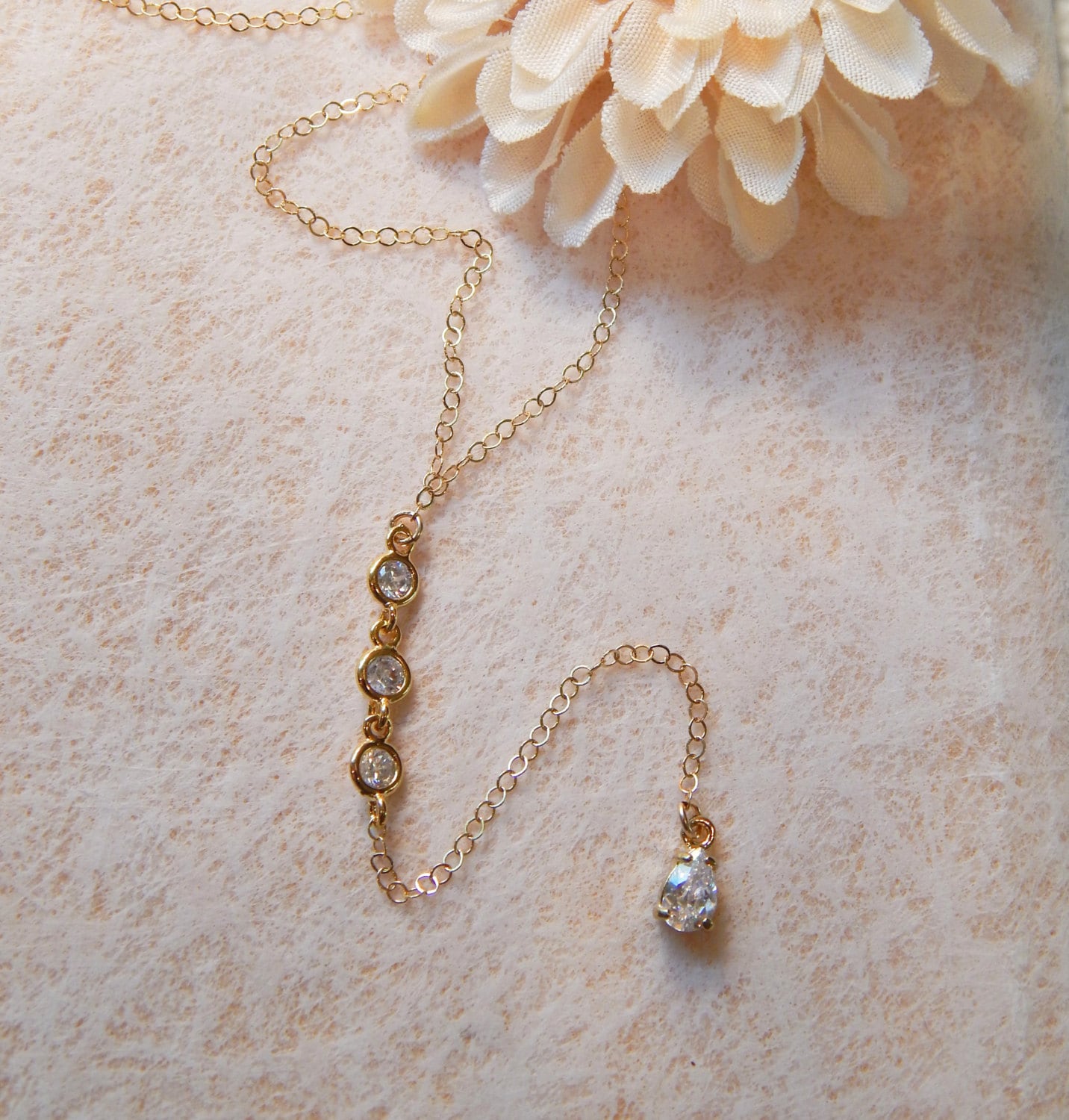 Teardrop Lariat Necklace