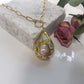 Laramar Pearl Pendant Necklace Gold Natural Shell Handmade Gold Filled Necklace Gift for Her