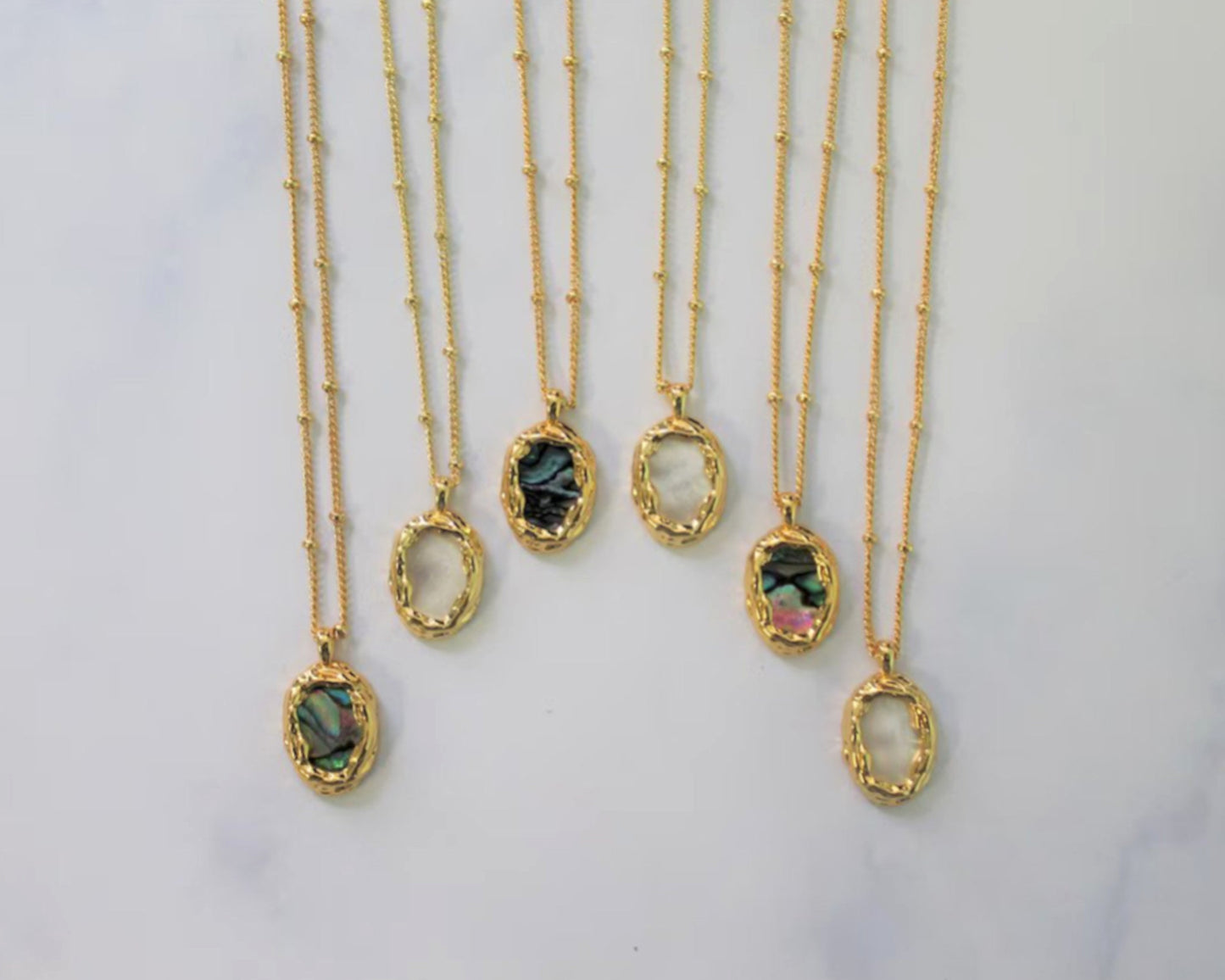 Abalone Shell Necklace Natural Mother of Pearl Pendant