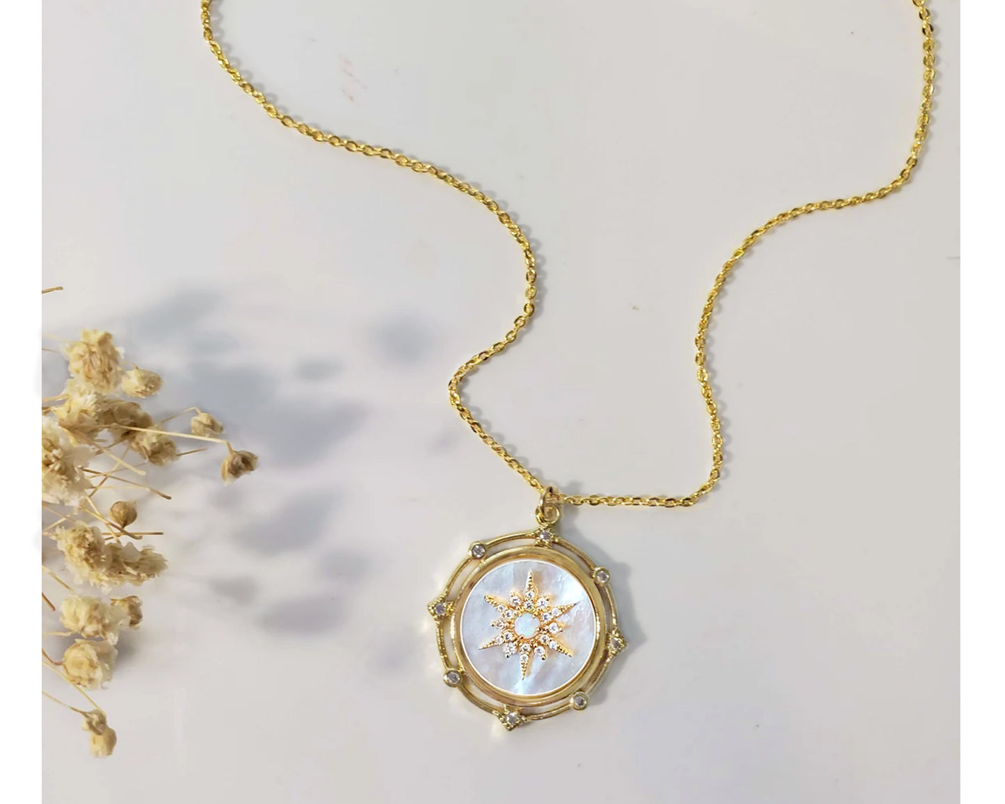 Celestial Mother of Pearl Necklace