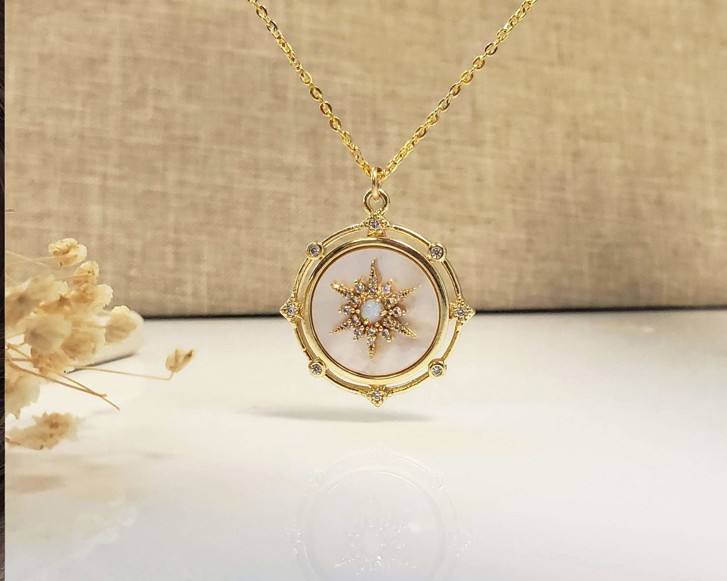 Celestial Mother of Pearl Necklace