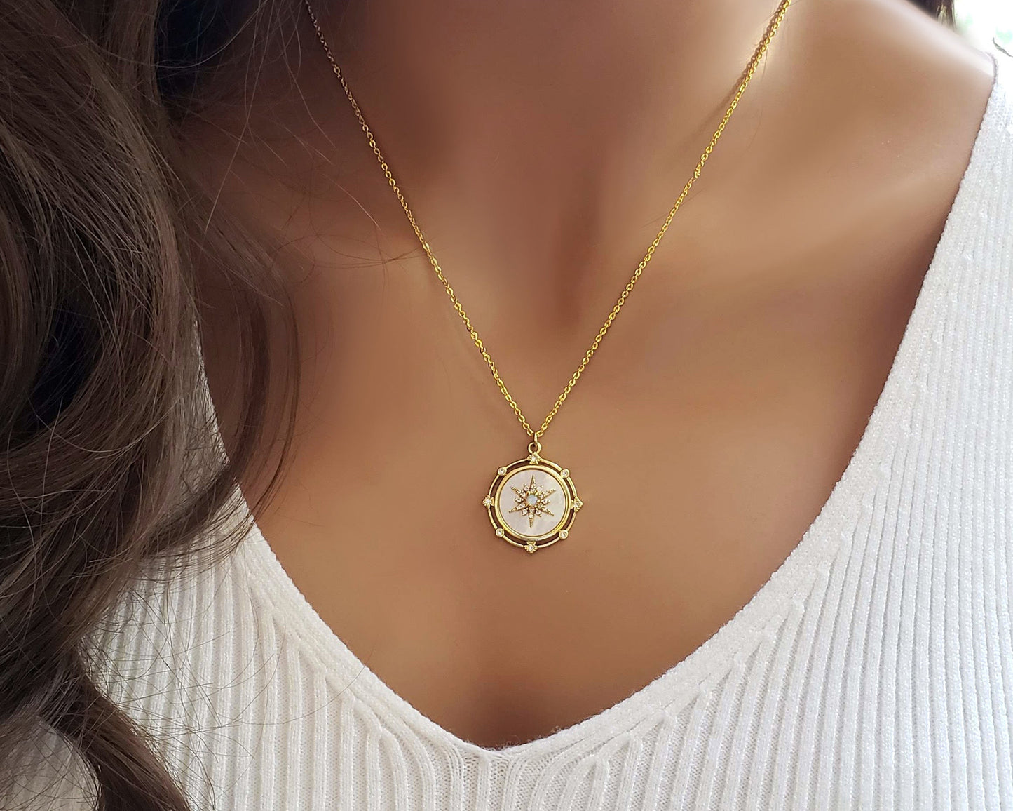 Celestial Mother of Pearl Necklace