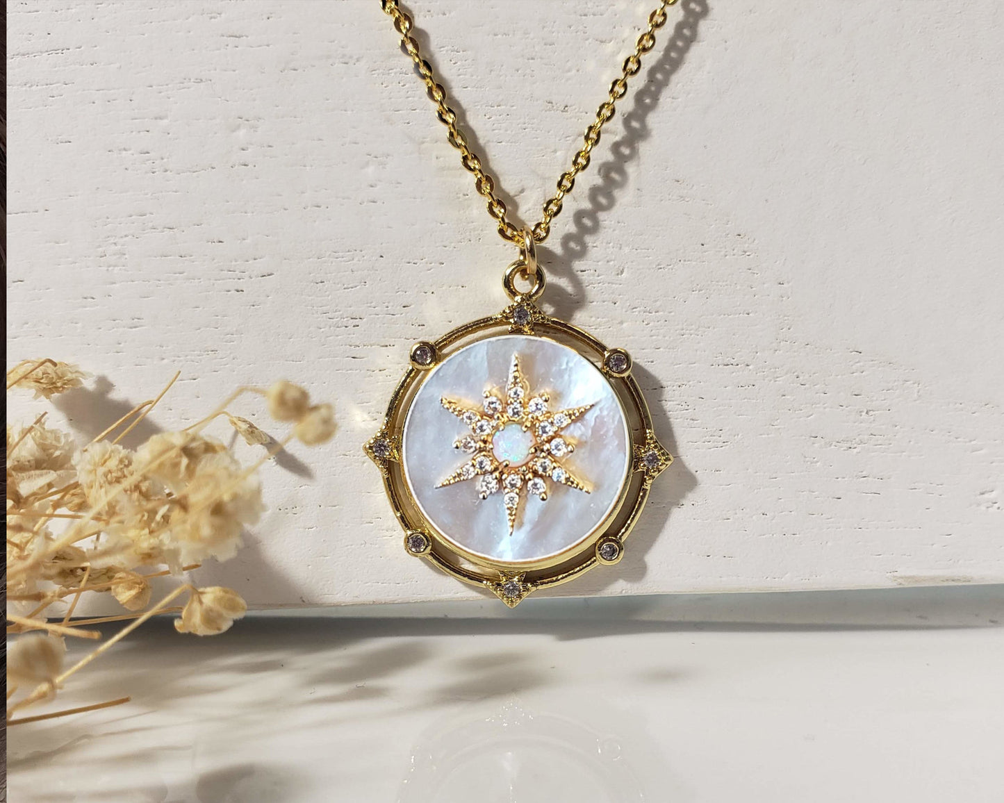 Celestial Mother of Pearl Necklace