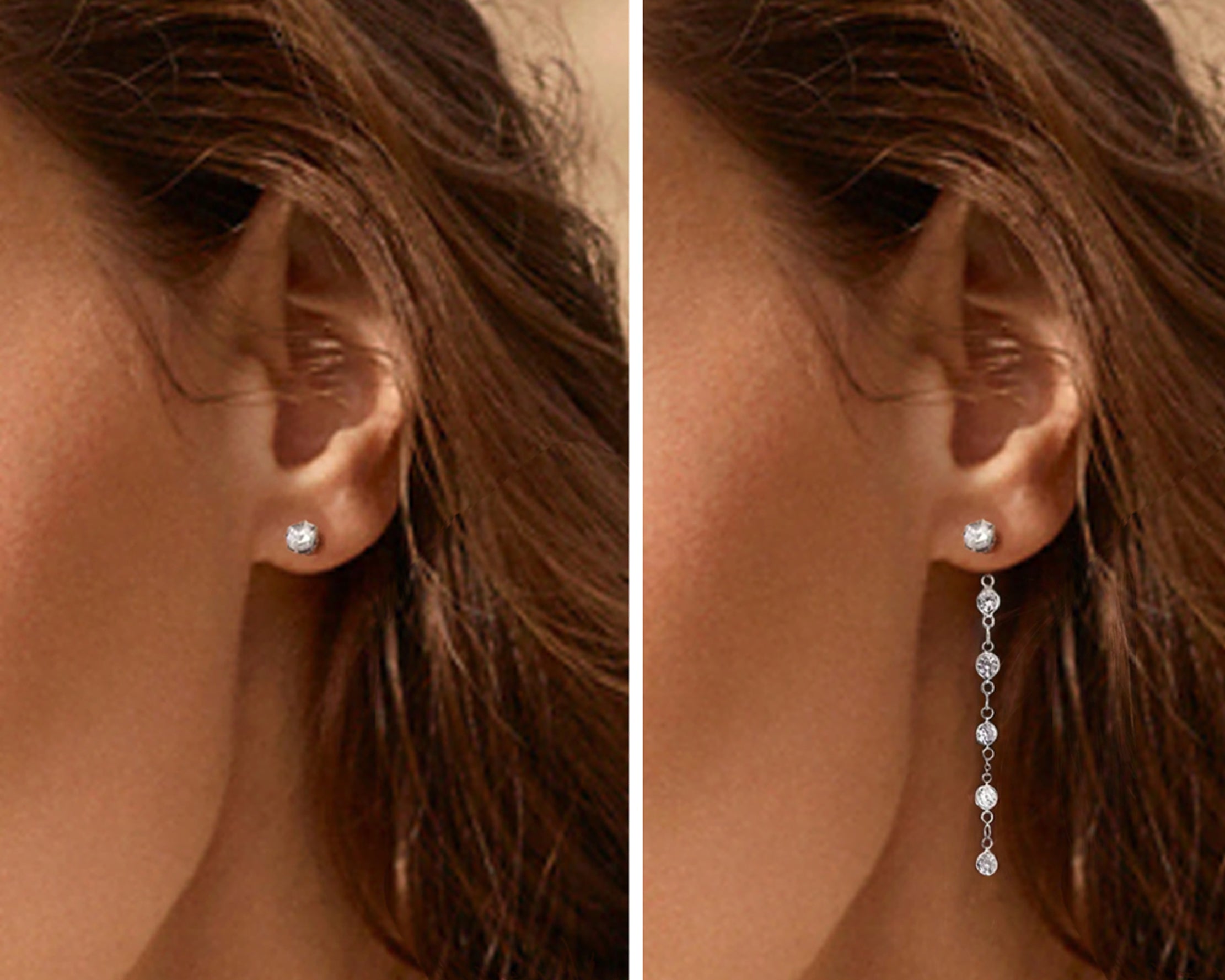 Crystal Duster Earrings 2-in-1