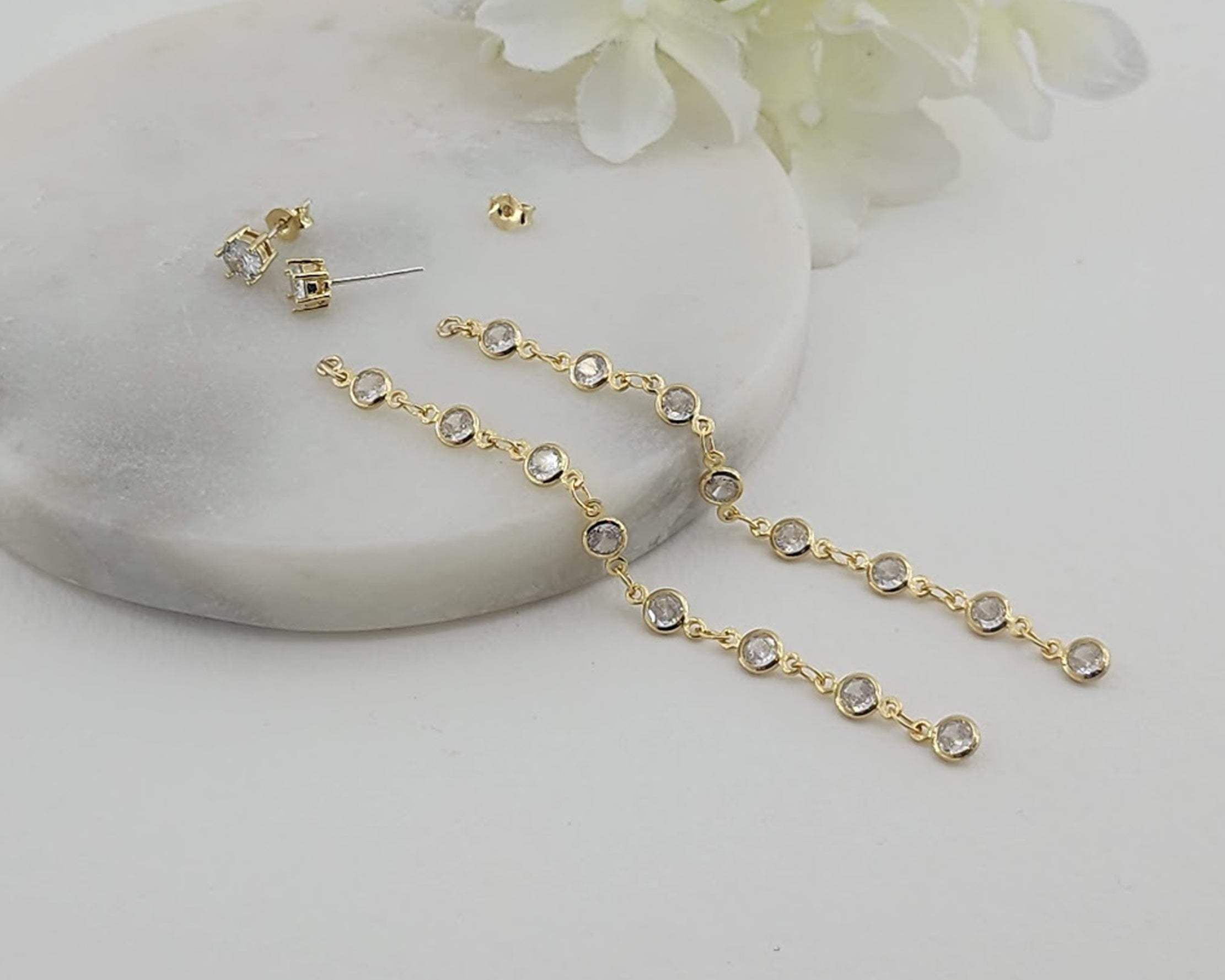 Crystal Duster Earrings 2-in-1
