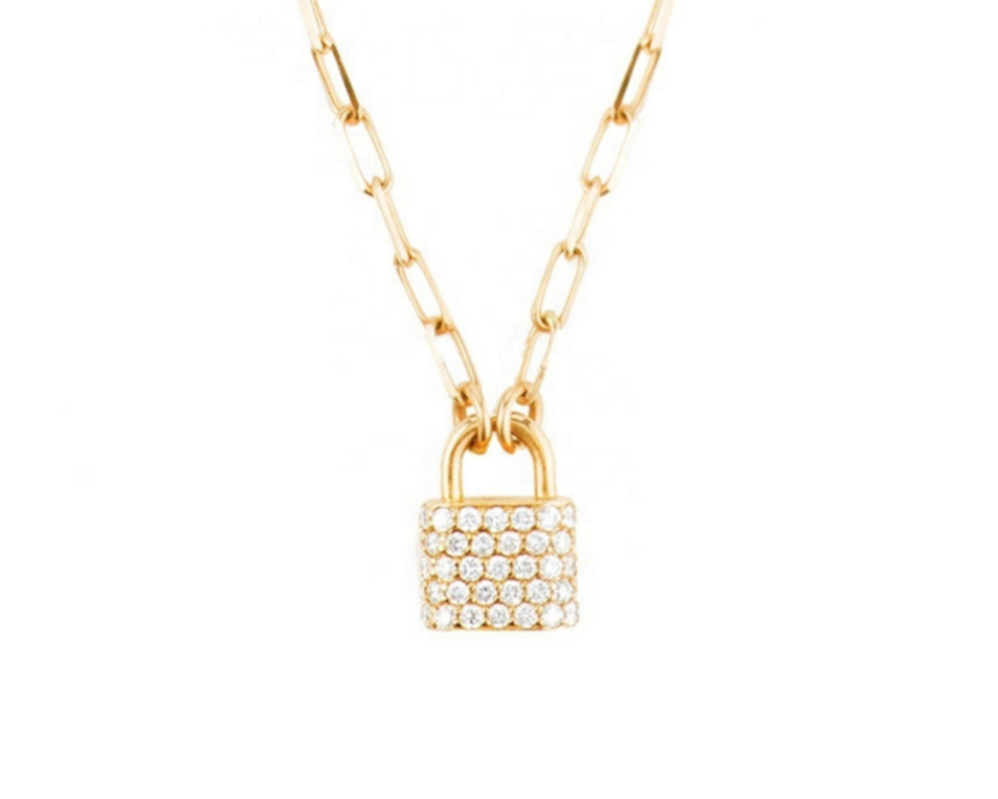 Tiny Padlock Charm Necklace