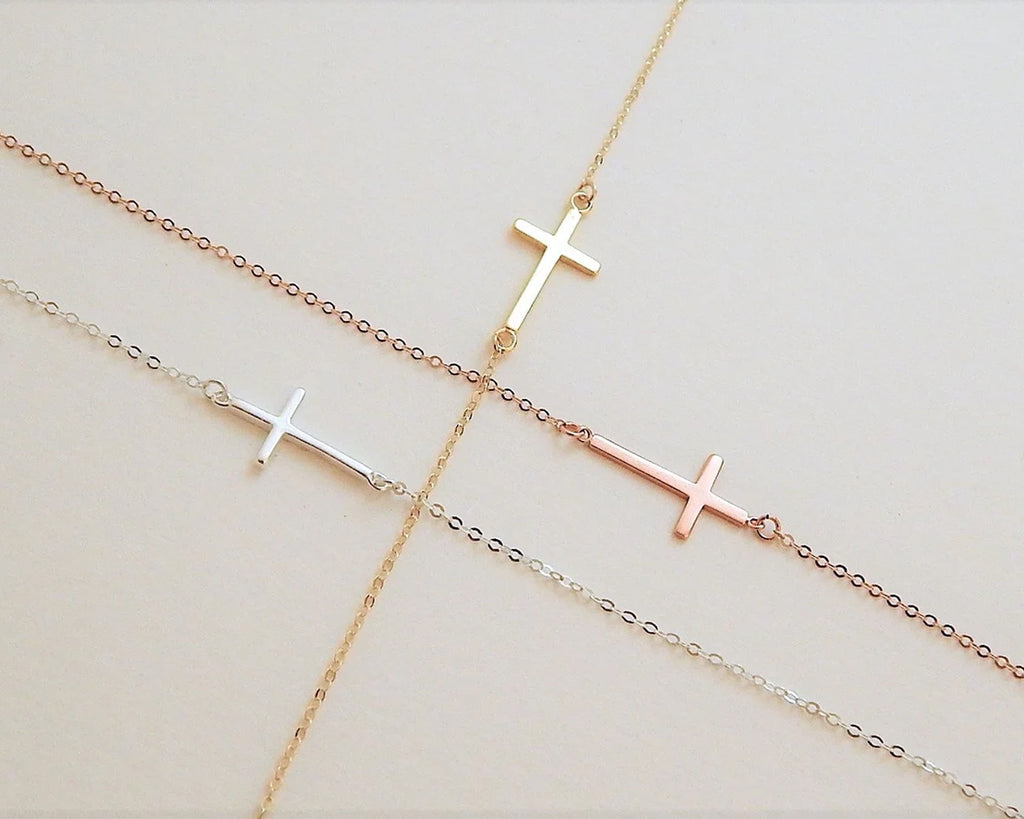 Sideway Cross Necklace