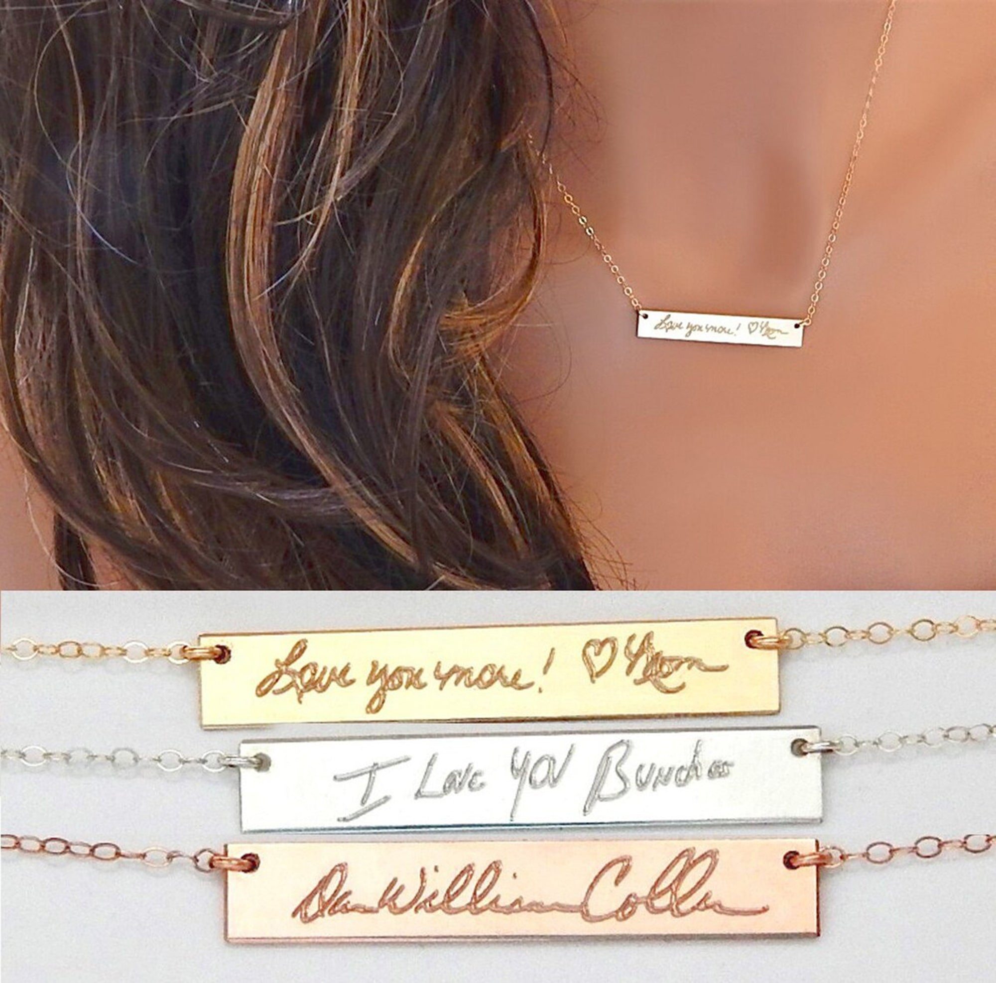 Family Keepsake, Personalized Handwriting Necklace