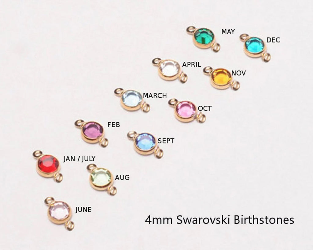 Sideways Cross with Birthstone Necklace