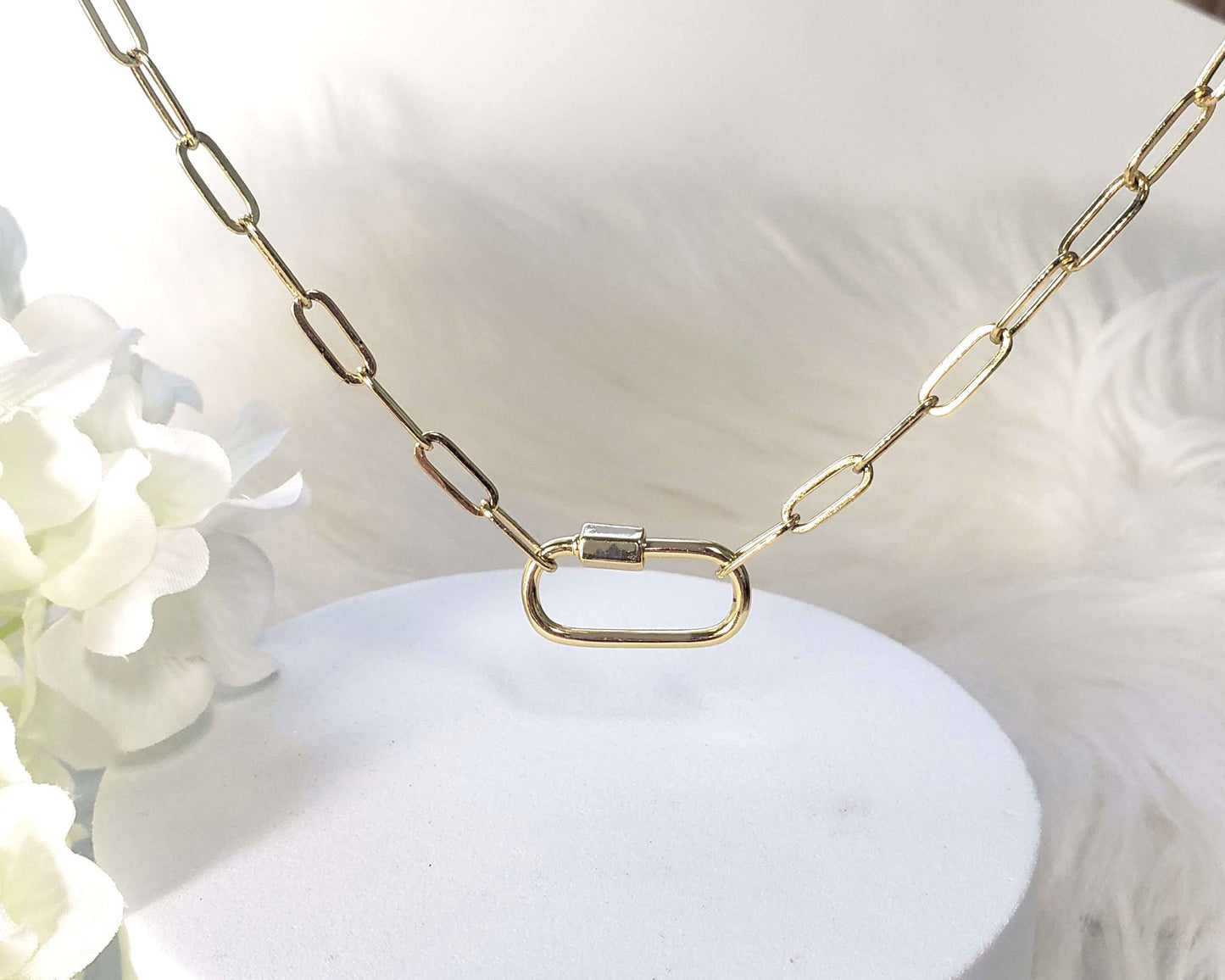 Gold Carabiner Necklace