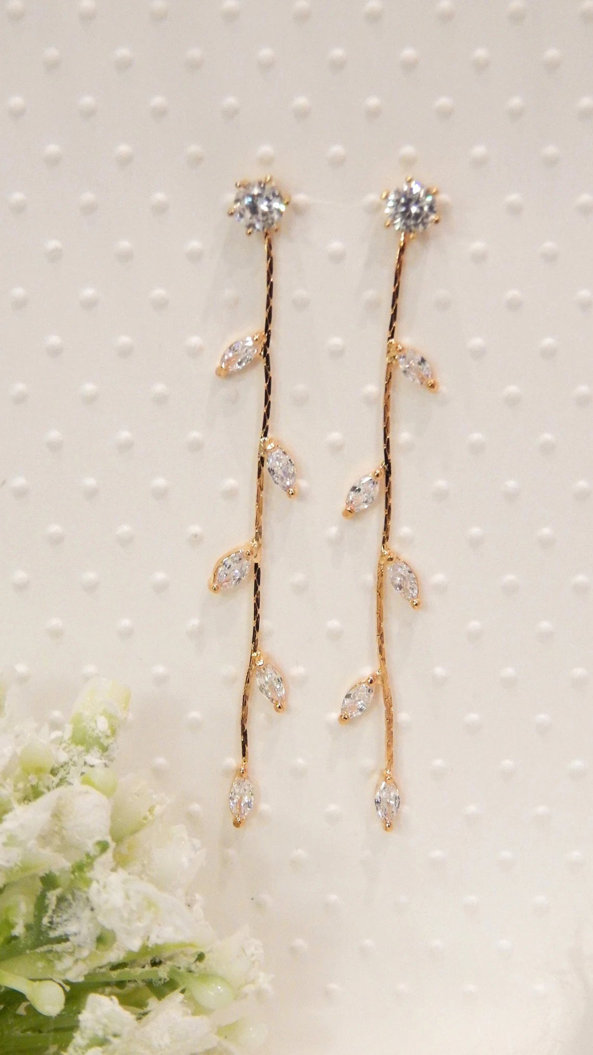 Hydrangea drop bridal earrings - PS With Love Jewellery Design