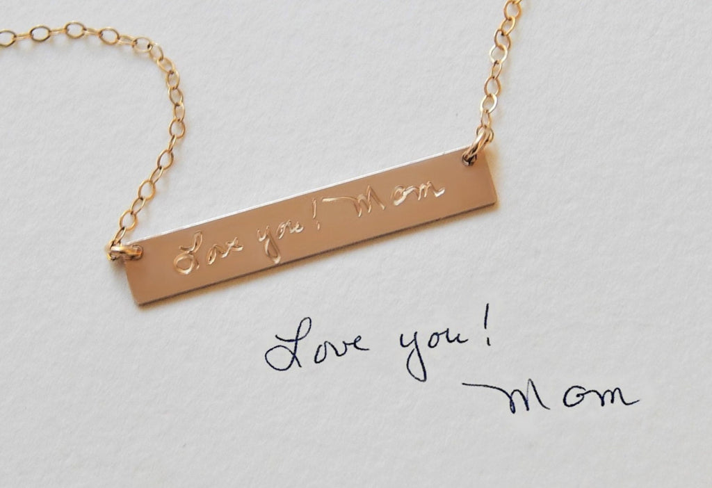 Engraved Handwriting Necklace