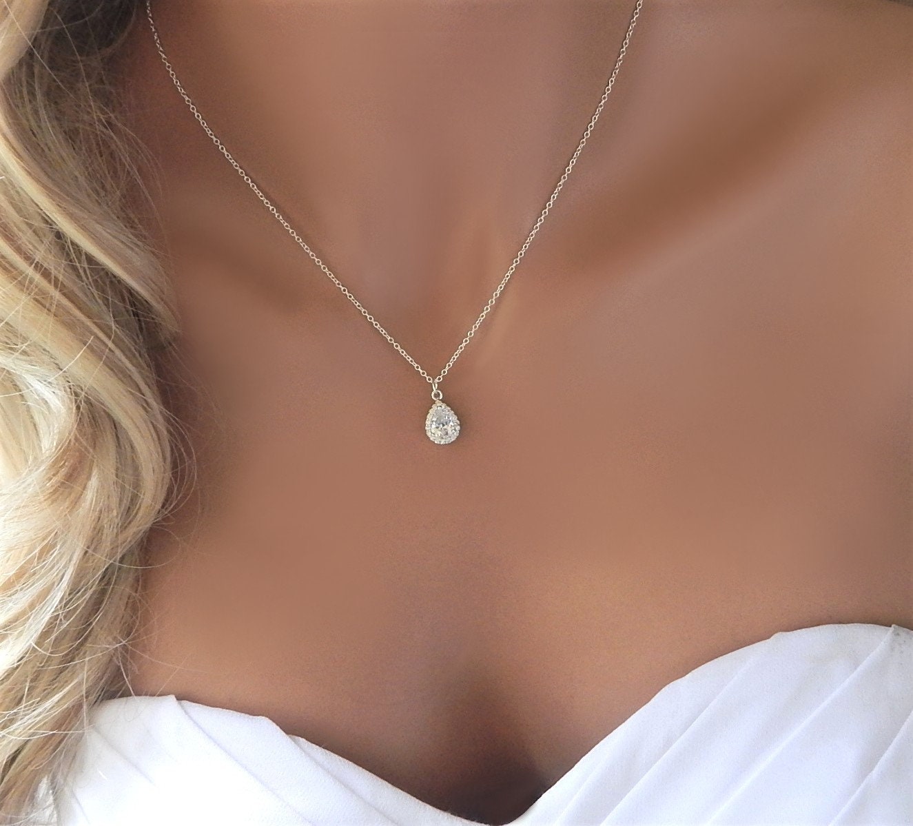 Bridal Teardrop Necklace