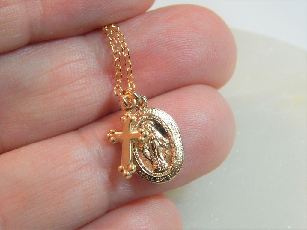 Virgin Mary Cross Necklace