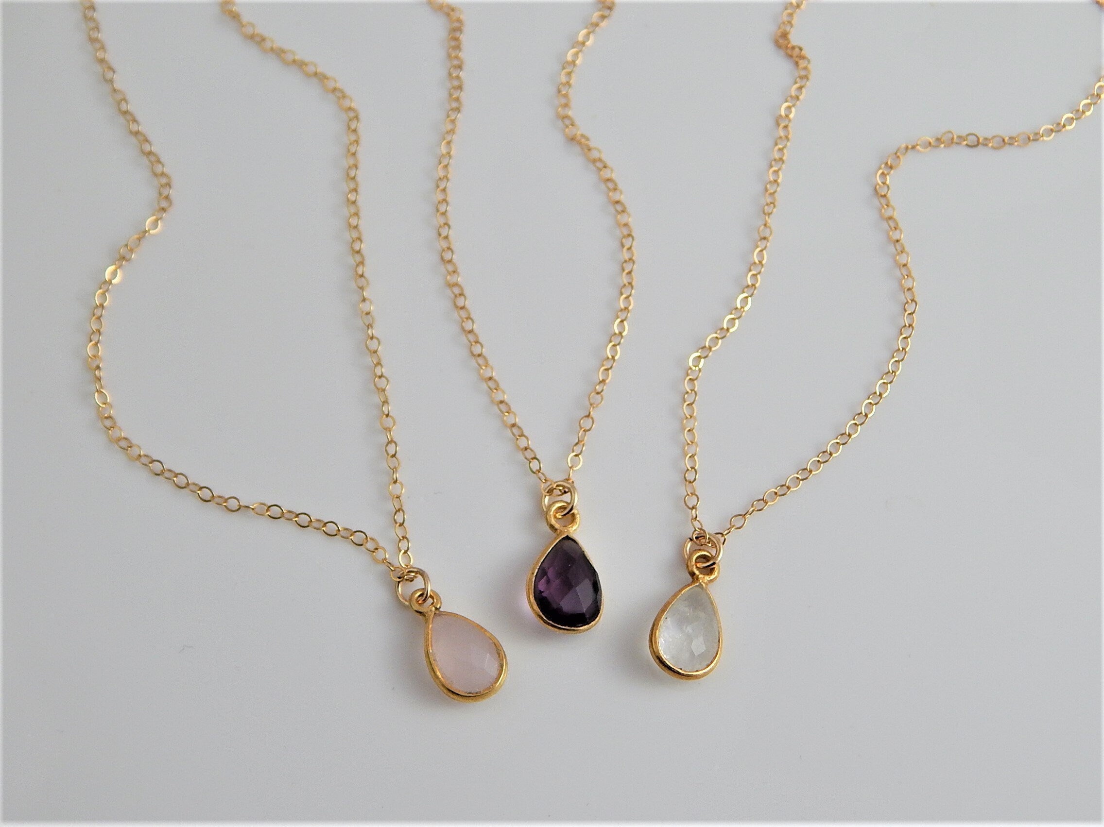 Teardrop Gemstone Necklace