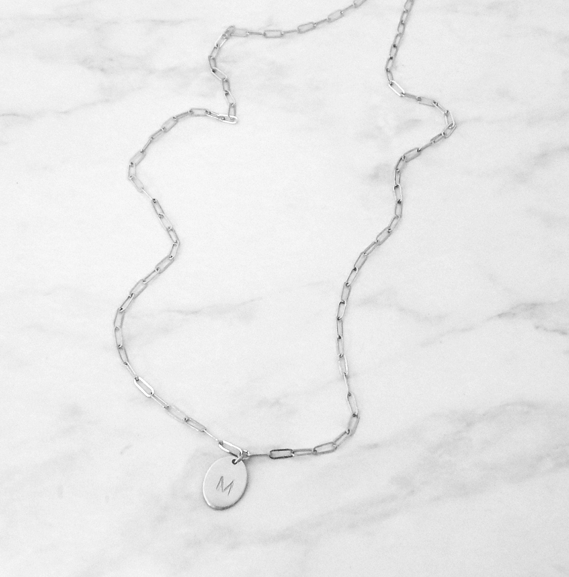 Oval Initial Necklace