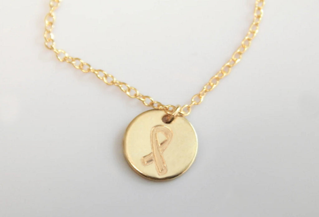 Breast Cancer Ribbon Necklace