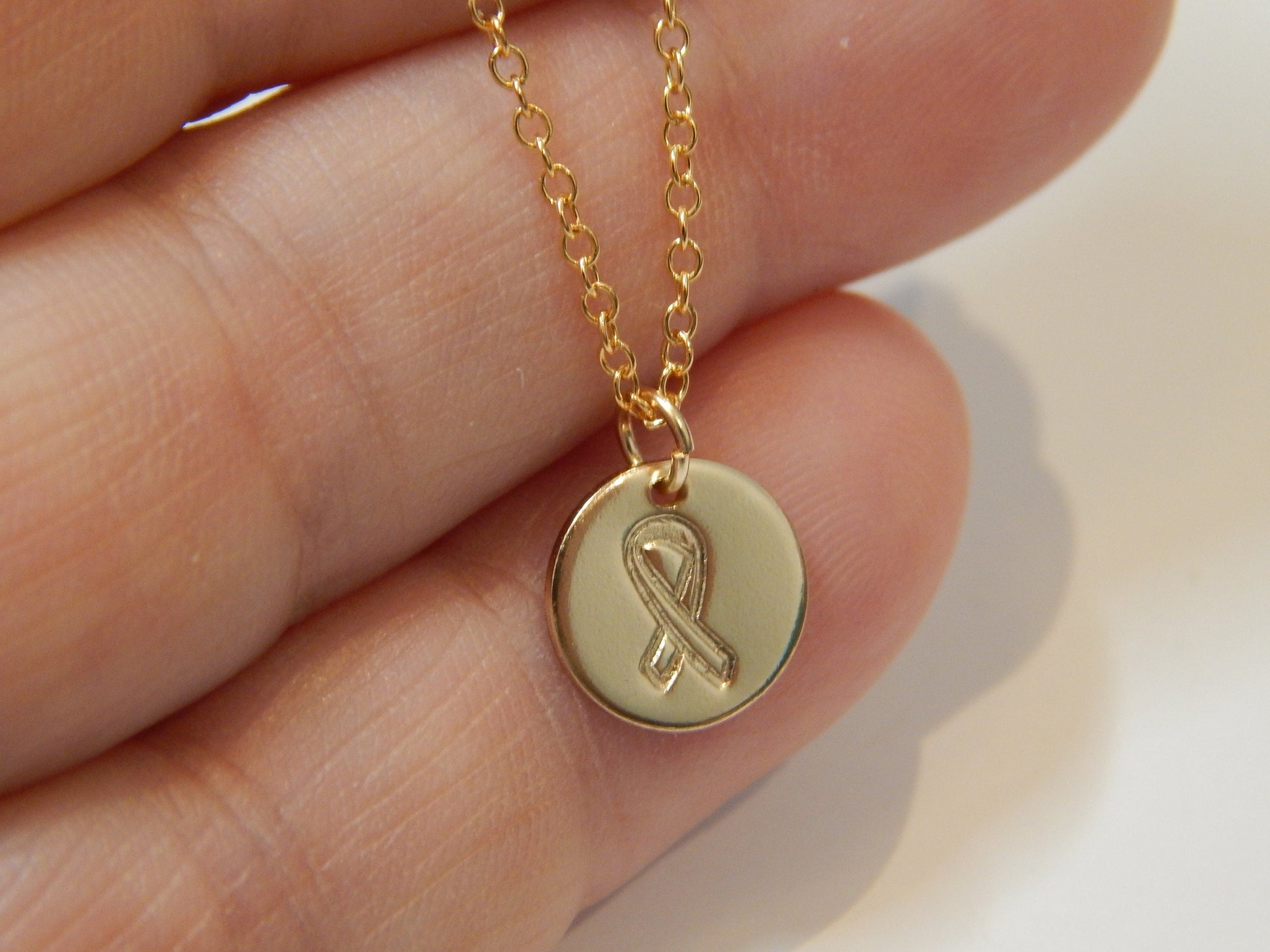 Pink Ribbon Breast Cancer Necklace . HOPE – RANOLA
