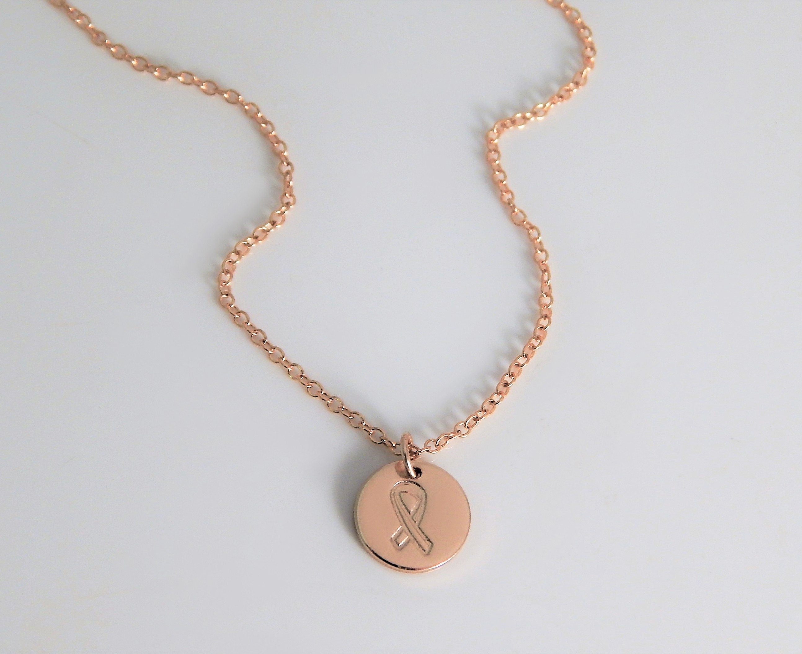 Breast Cancer Ribbon Necklace
