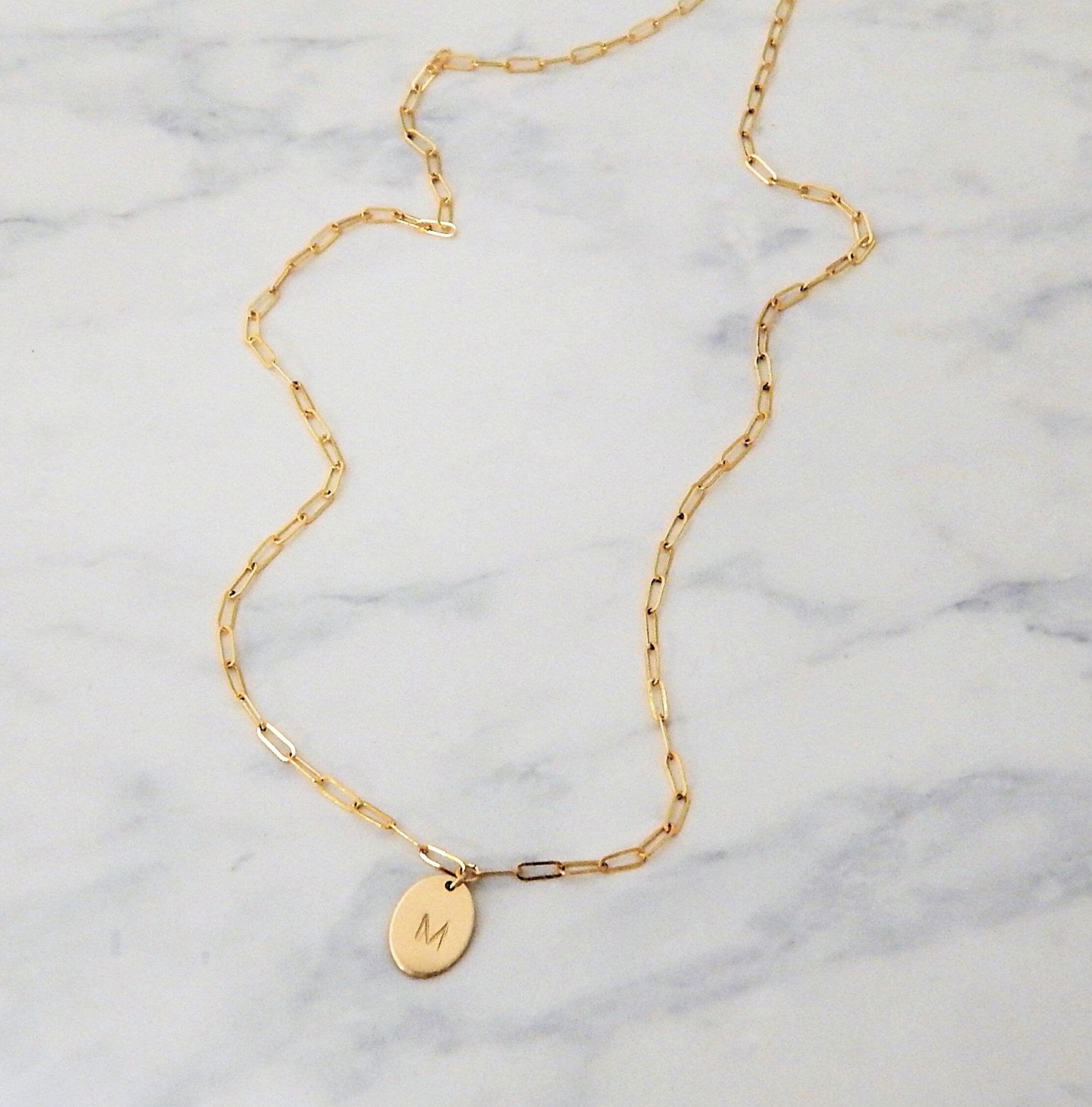 Oval Initial Necklace