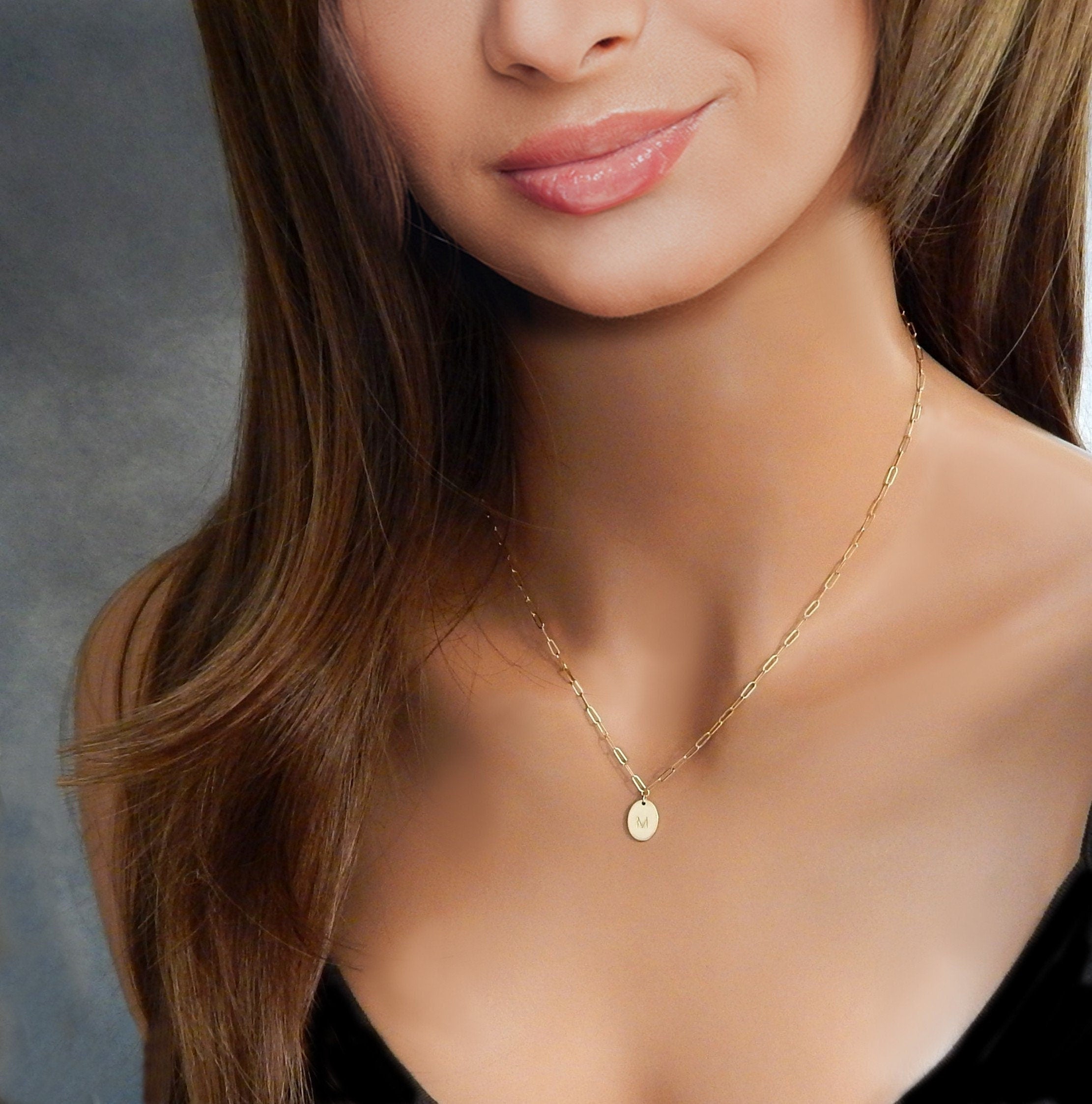 Oval Initial Necklace