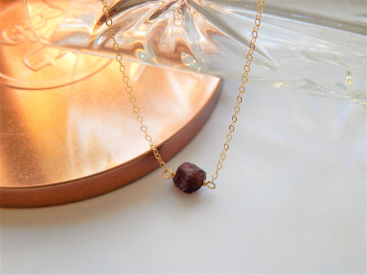 Raw Garnet Necklace